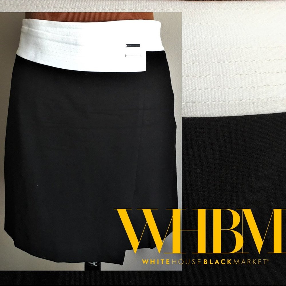 White House Black Market Black and White Mini Skirt
